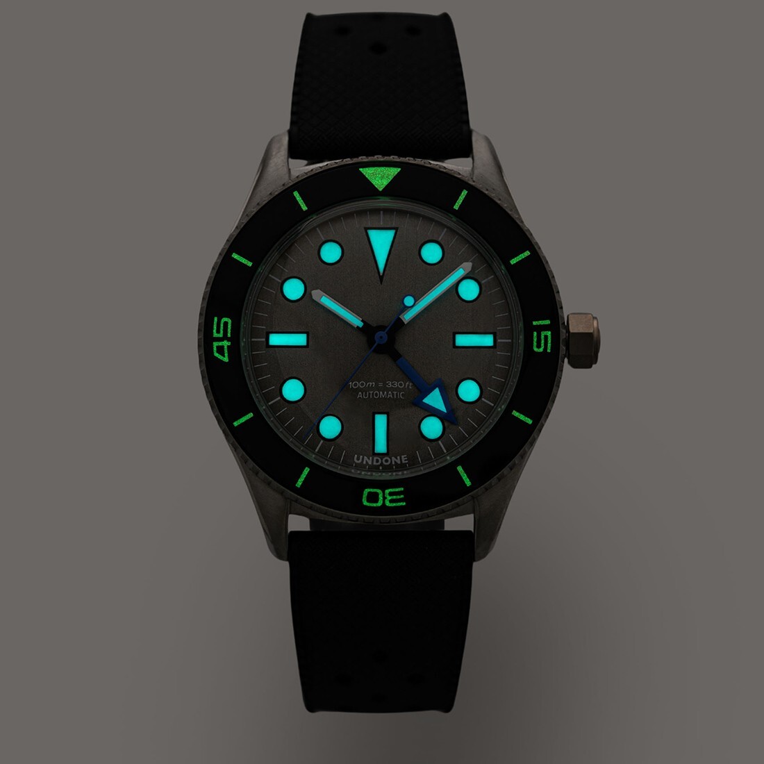Undone Basecamp Explorer Automatic Titanium Blue Grey Silicone Men’s Watch