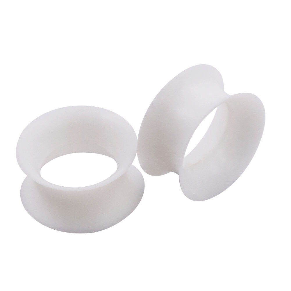 2Pcs Ultra Thin Ear Tunnel Plugs Hollow Silicone Ear Gauge Expander Soft Earlets