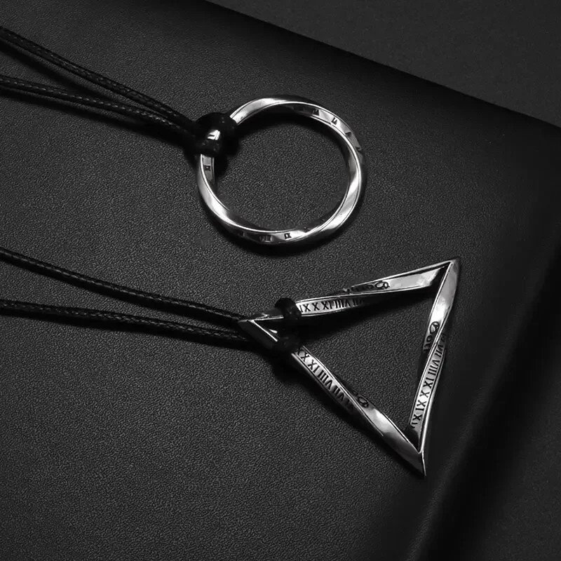Mobius Pendant Necklace Silver Tone Twisted Geometric Charm Chain Jewelry