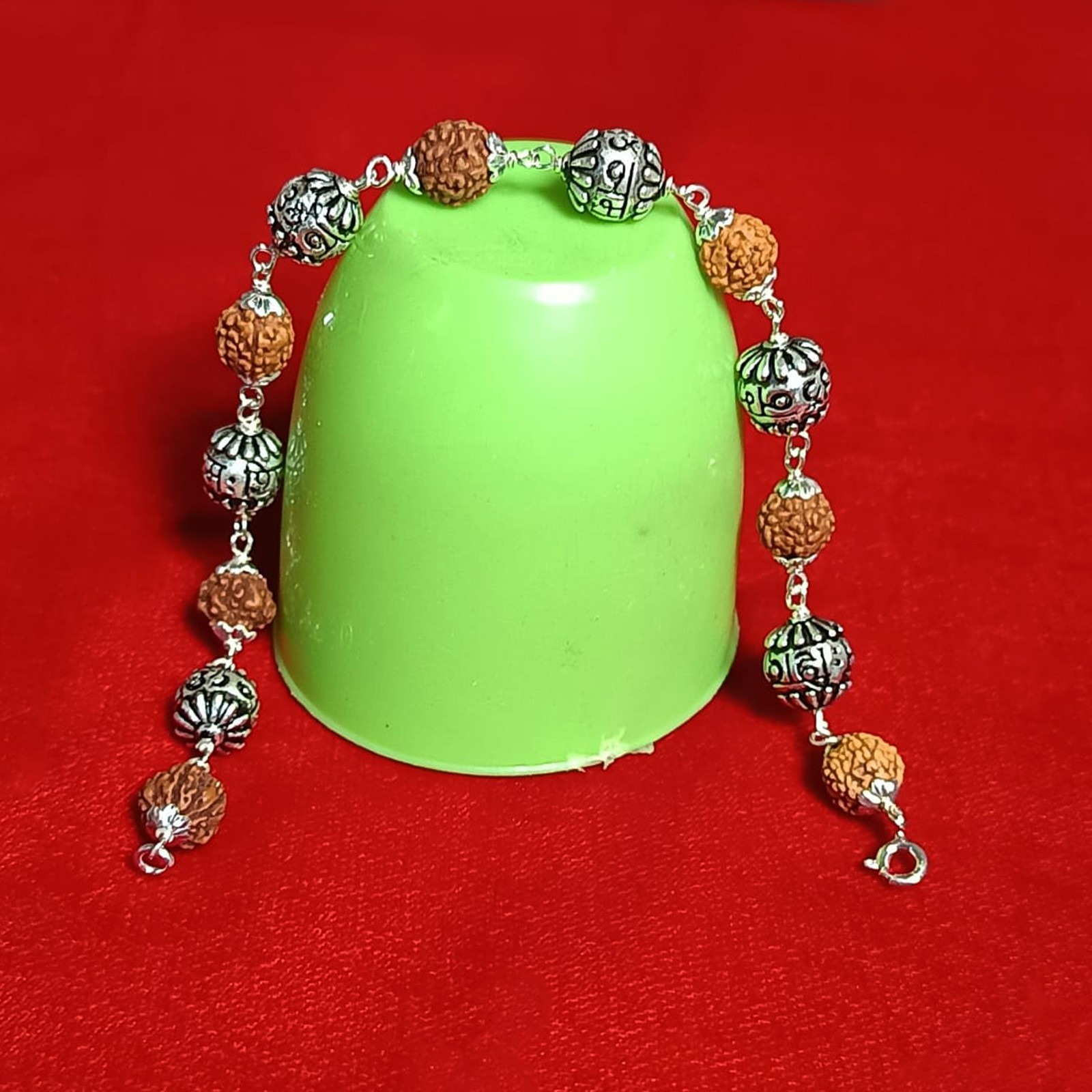 Rudraksh Bracelet 925 Silver Healing Spiritual Jewelry for Men and Women