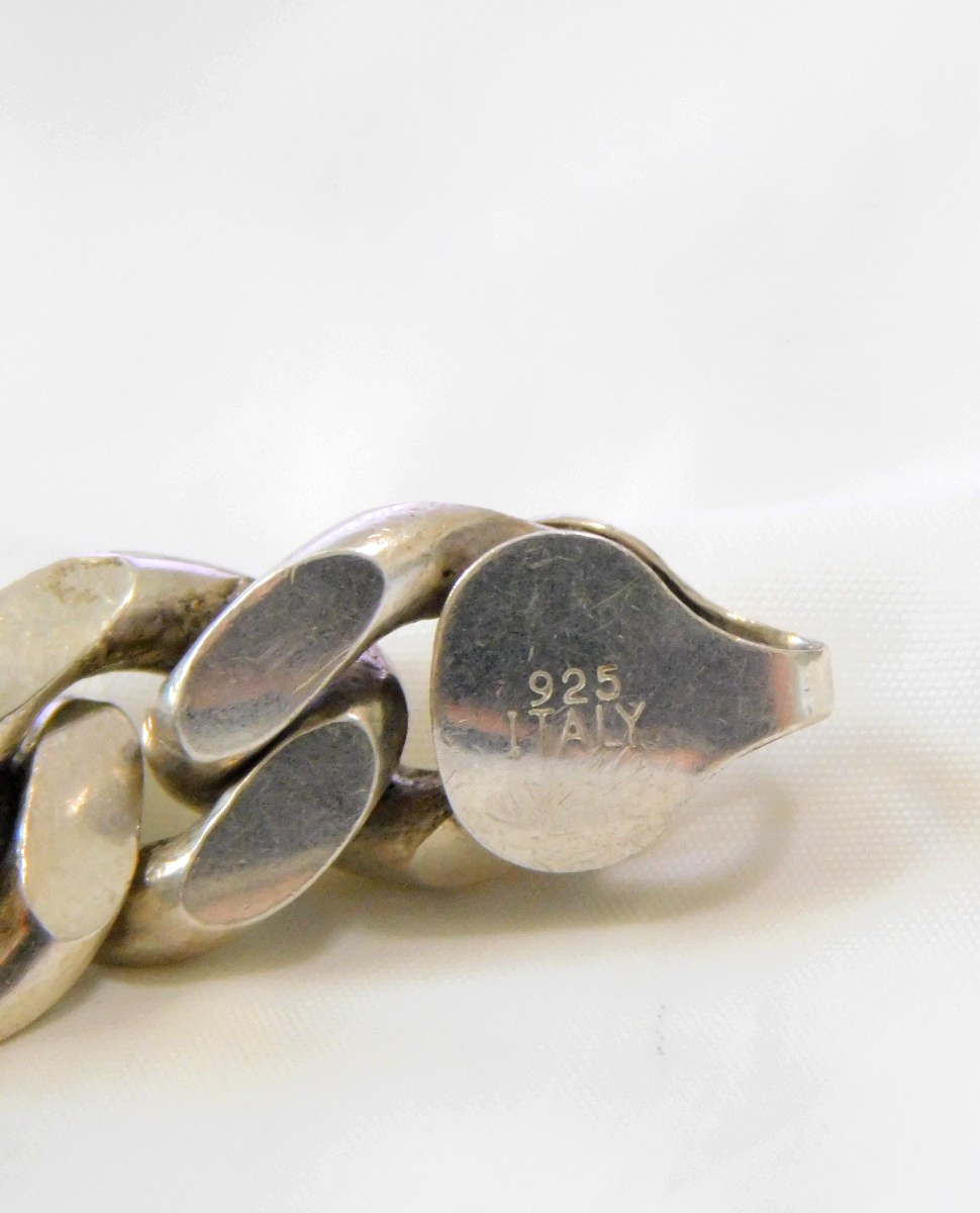 Vintage Italy 925 Sterling Silver Cuban Link Bracelet 7.75″ 36.6g Heavy Unisex