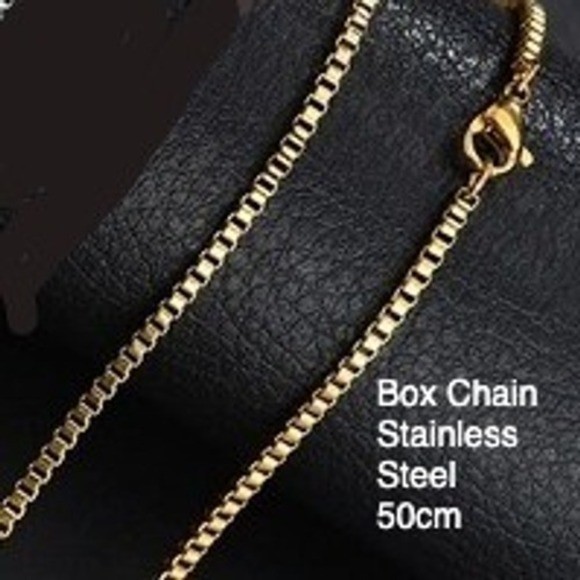Gold Silver Pill Capsule Pendant Necklace Stainless Steel Box Chain 50cm