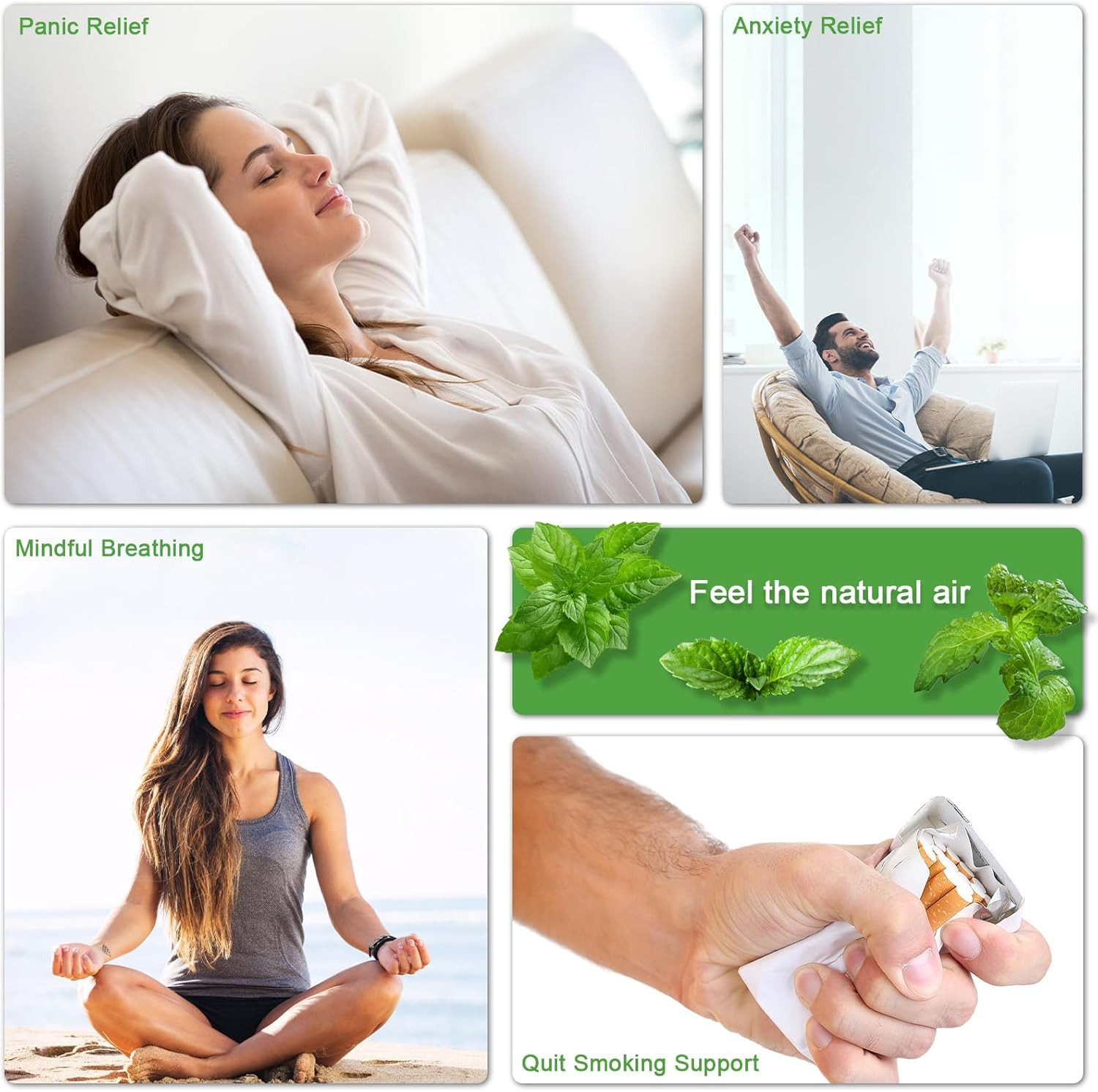 Breathe Free, Breathing Necklace with Adjustable Resistance, Quit Smoking Inhale