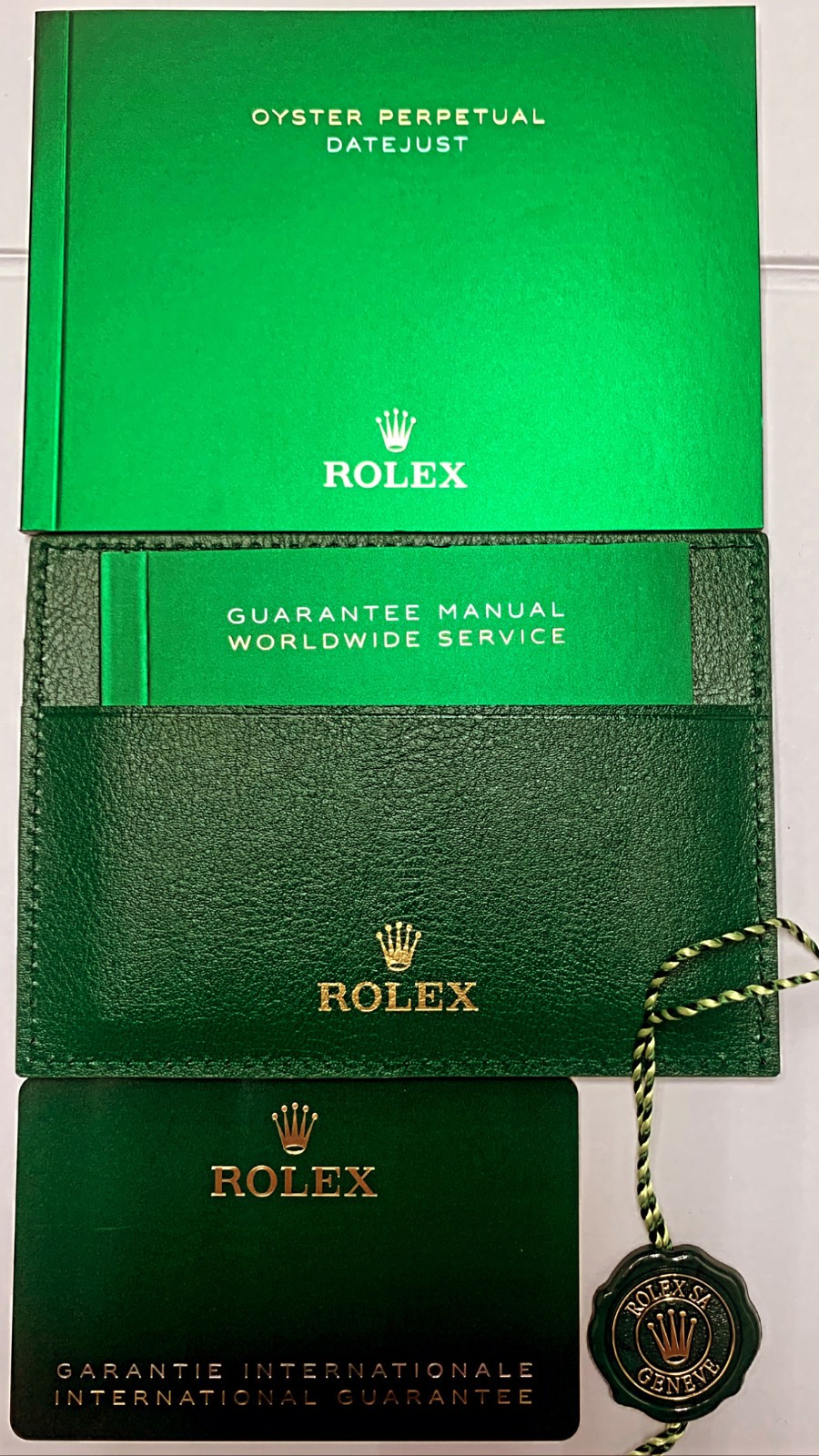 Rolex Datejust 36mm FULL SET BOX &PAPERS Two-Tone Gold Diamond Green Dial 126233