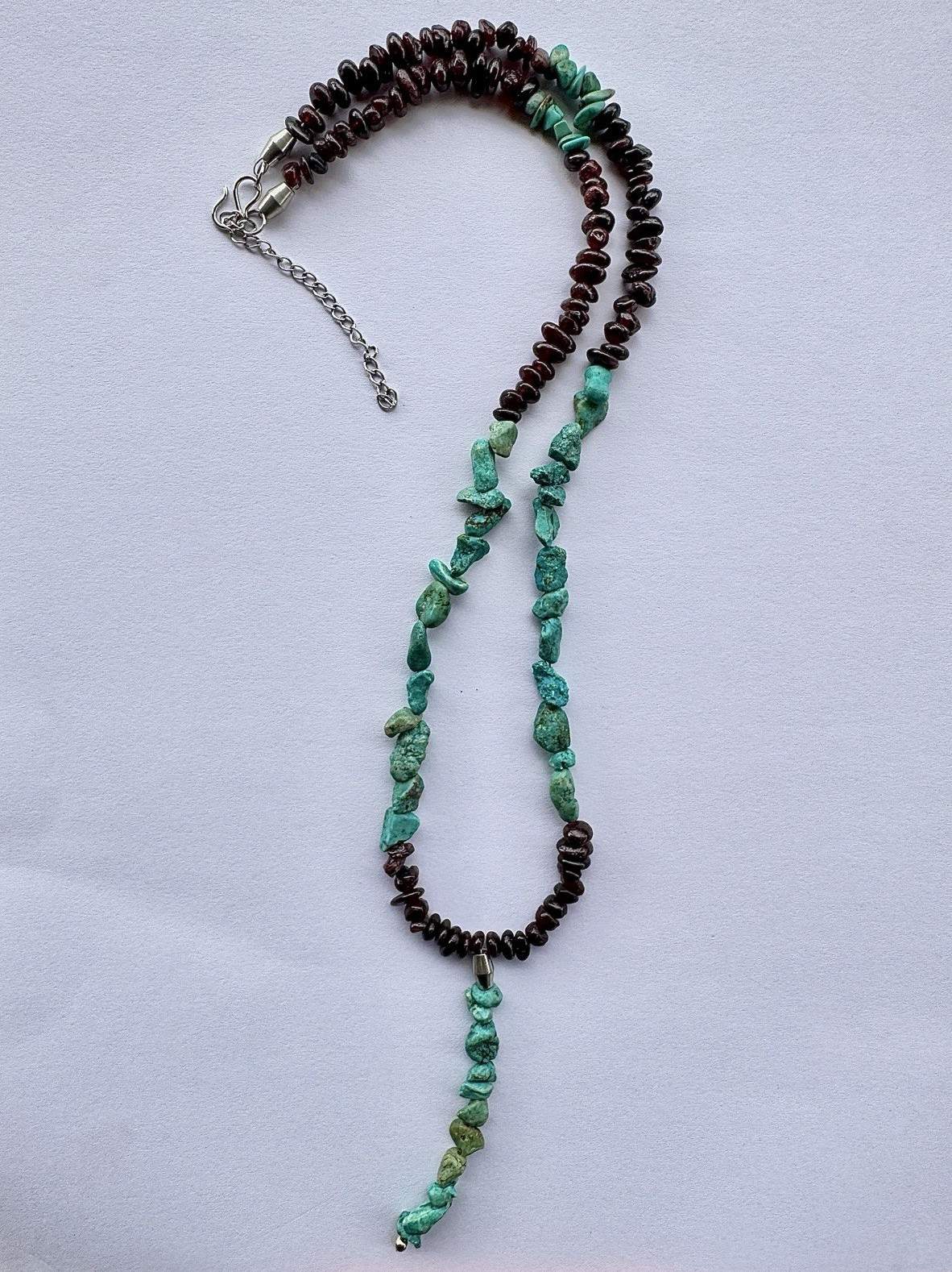 Southwestern Turquoise Chip & Garnet Necklace
