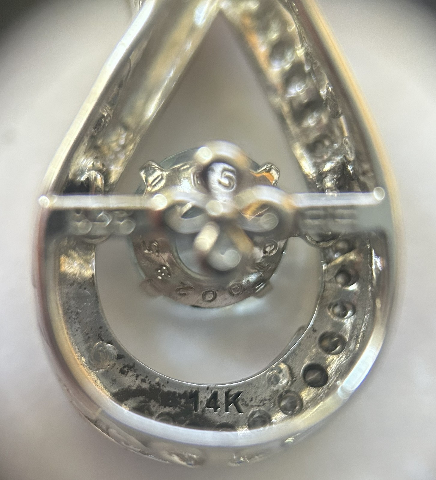 (MA6) OTC 925 / 14k “Rhythm of Love” Diamond Infinity Knot Pendant w/ Blue Topaz