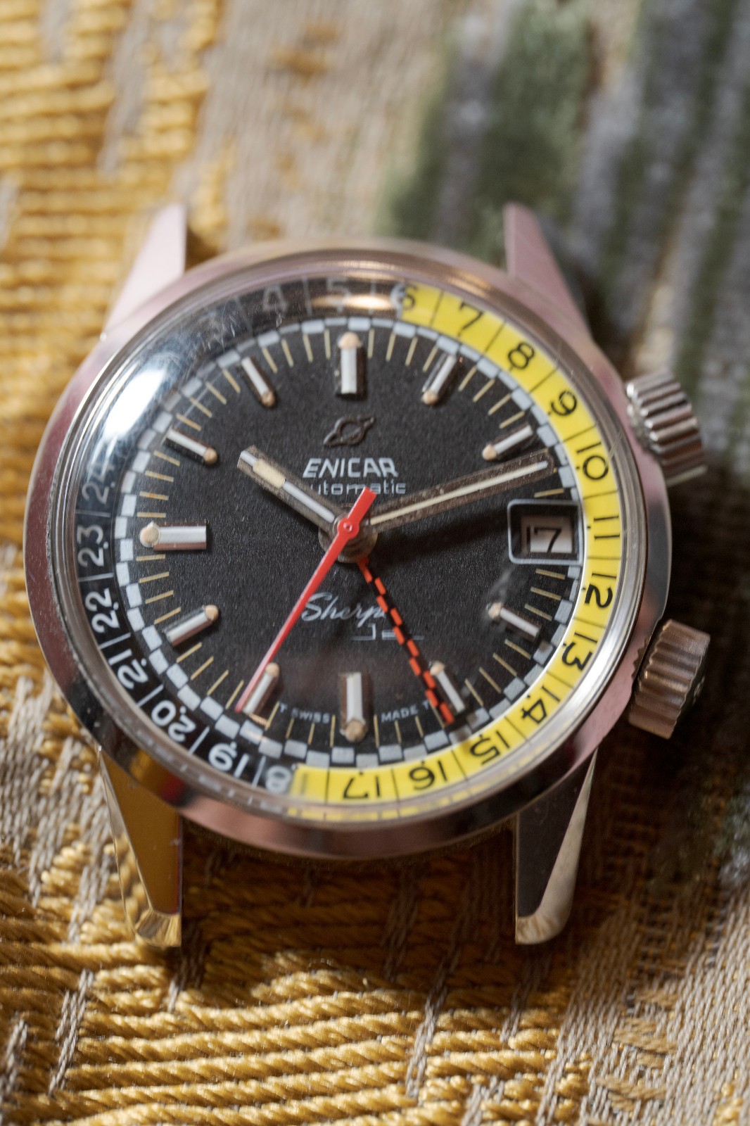 Vintage Enicar Sherpa Jet GMT Ref. 148-35-02 EPSA Compressor Original Crowns