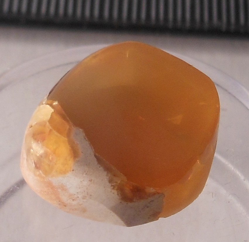 11ct Orange Mexican Fire Opal Cab 15.8mm x 14.2mm x 7.4mm