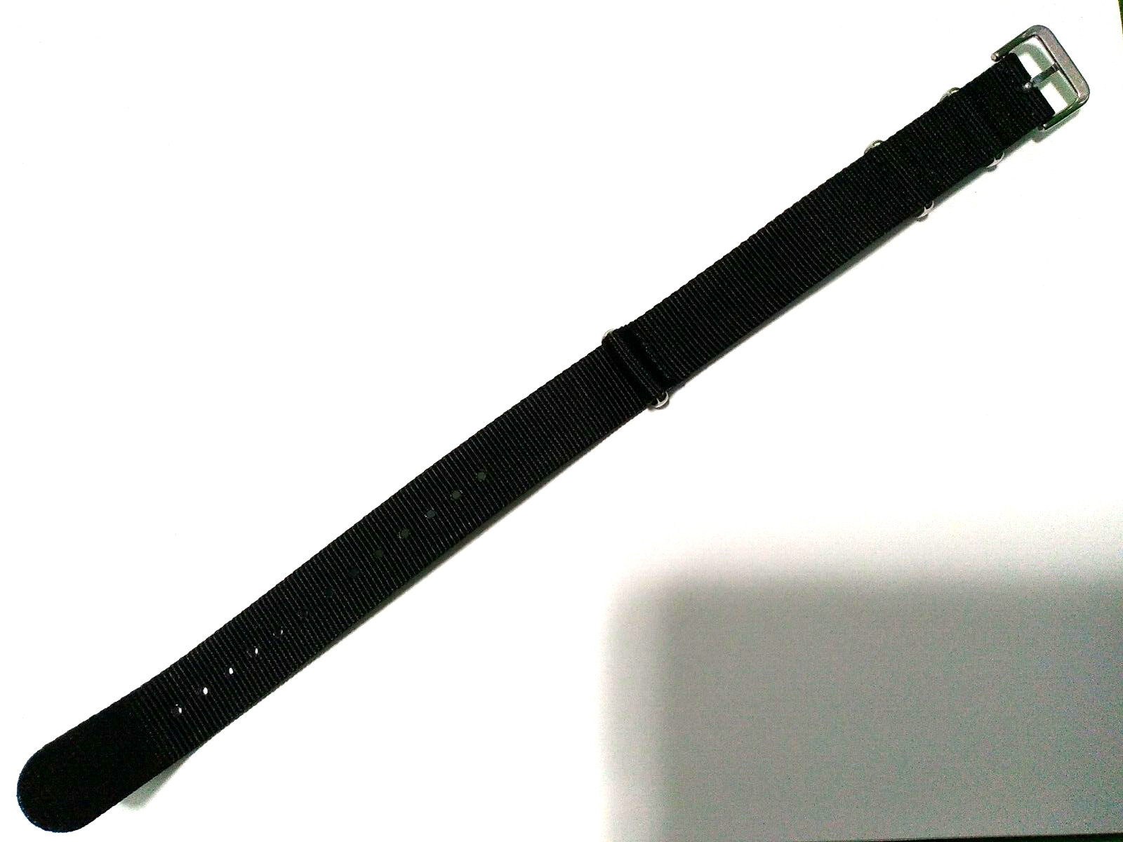 11.5″ LONG Fits any 18mm Black Nylon Simple & EZ Pass Thru Watch Band One Piece