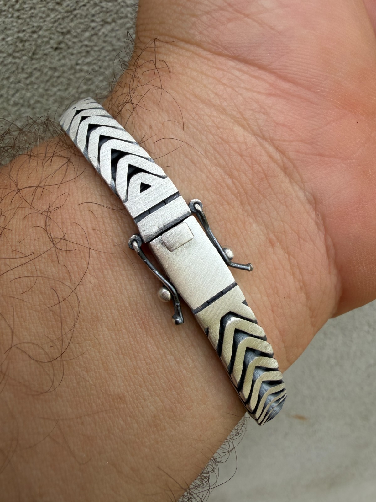 Custom 3 Link Miami Cuban Python Bracelet 12mm Real 925 Silver Oxidized Finish
