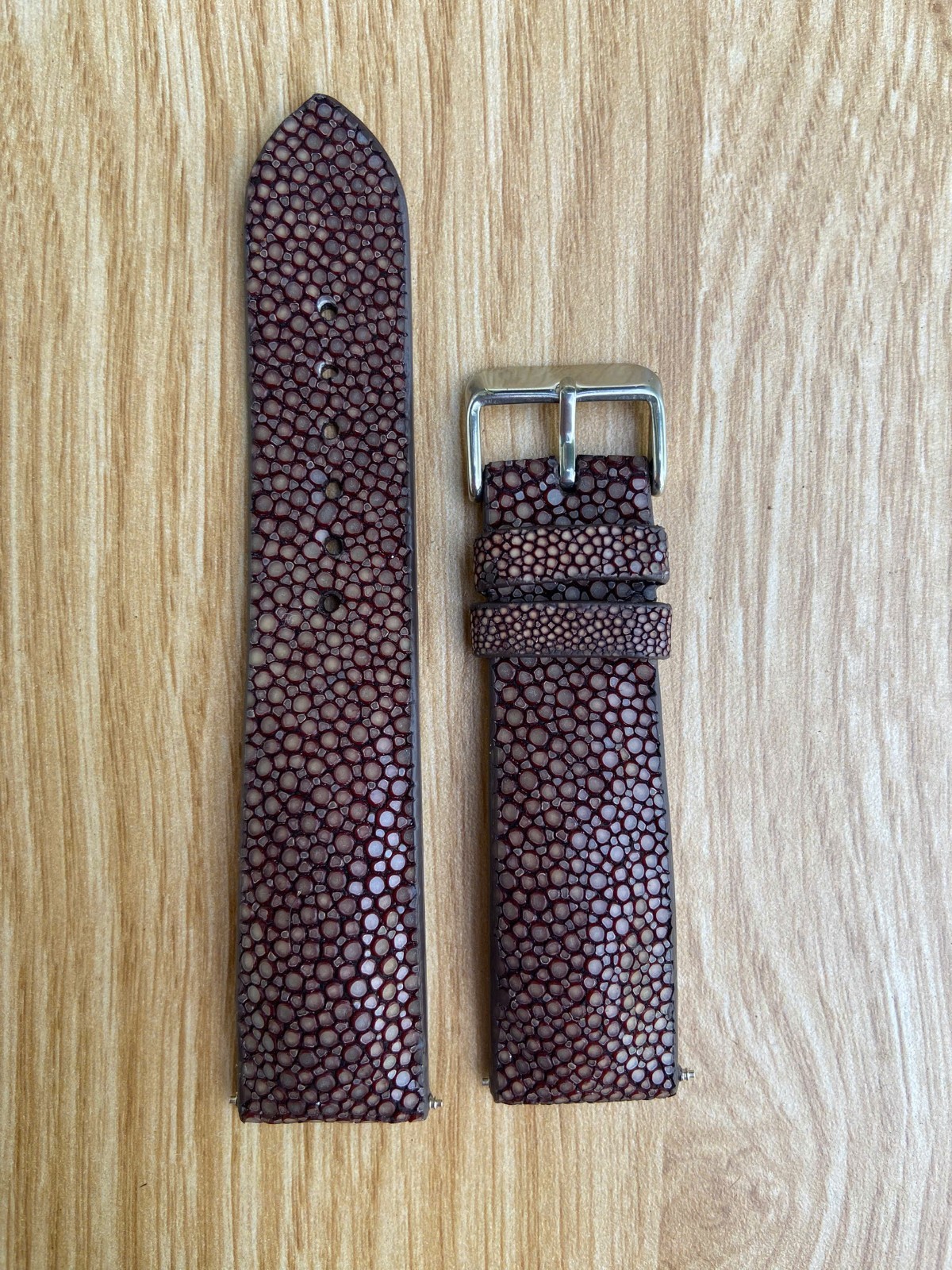 Brown Stingray Leather Watch Strap Band 14 16 17 18 19 20 21mm 22mm 23 24mm 26mm