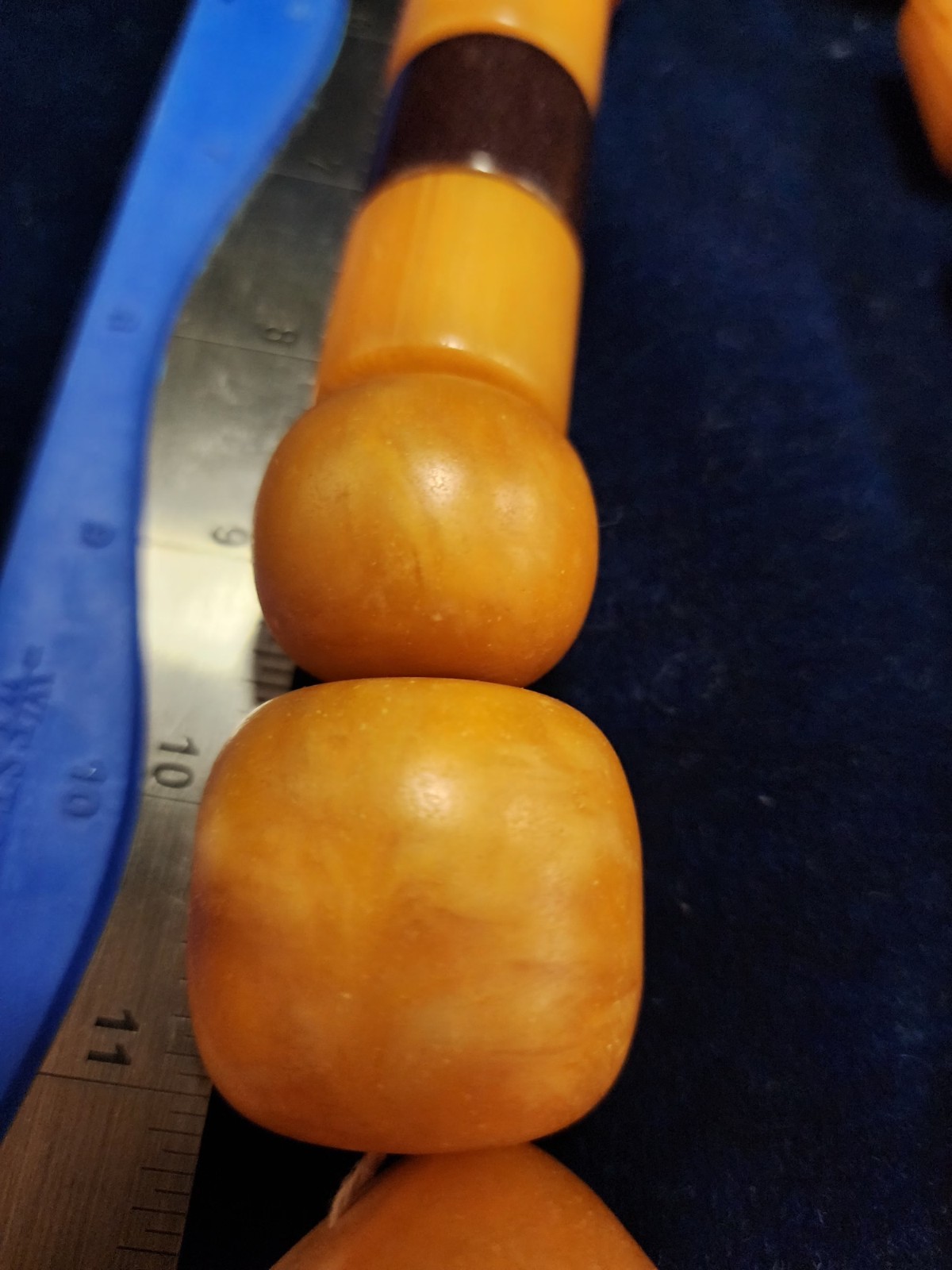Antique African Butterscotch Egg Yolk Baltic Amber Round Bead Necklace.
