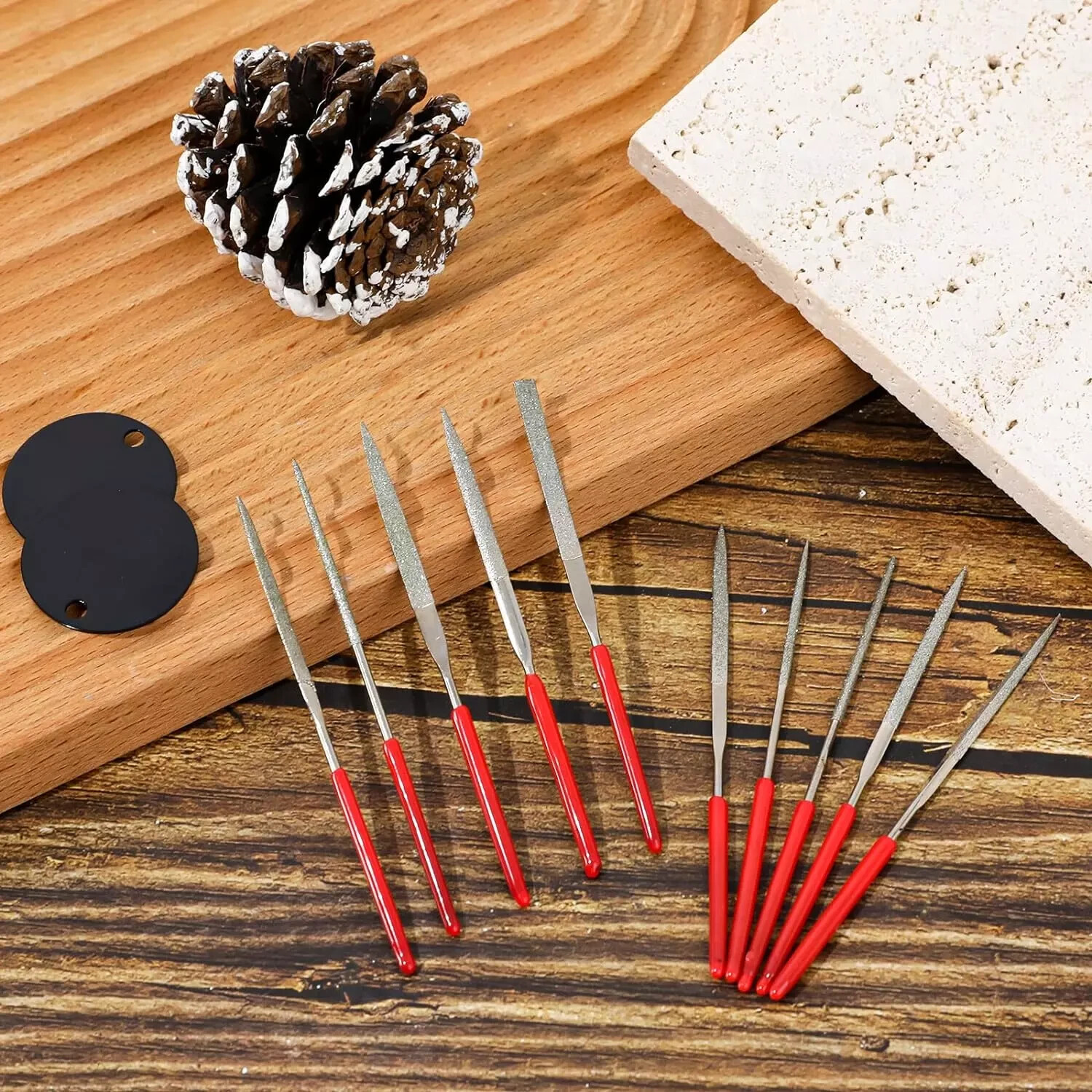 10 Piece Titanium Plated Diamond Needle Files – Gold & Silver Jewelry Tool Set