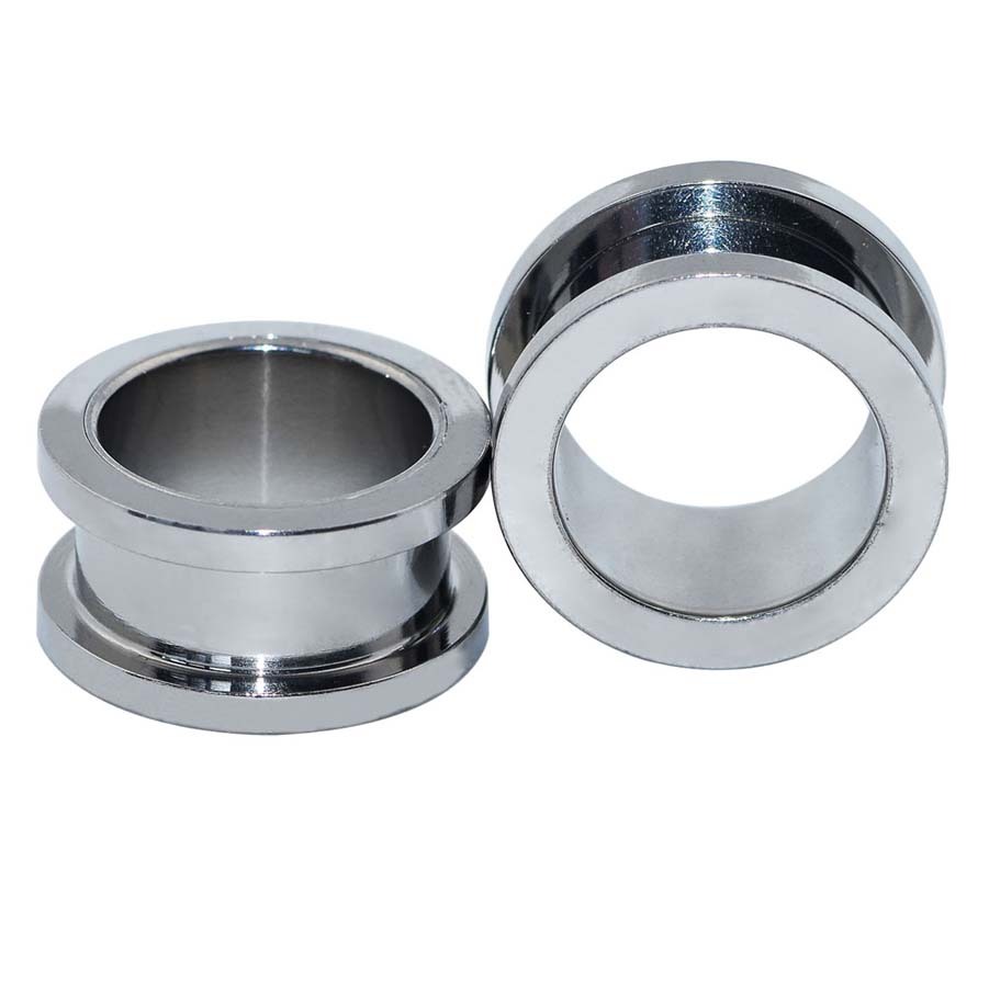 2PCS Stainless Steel Ear Gauges Plugs Screw Fit Flesh Tunnels Hollow Expanders