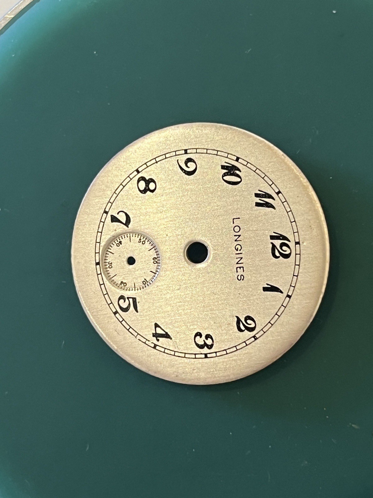 Vintage Longines Dial, Silver Tone With Brushed Finish, 24.57mm With Sub Seconds