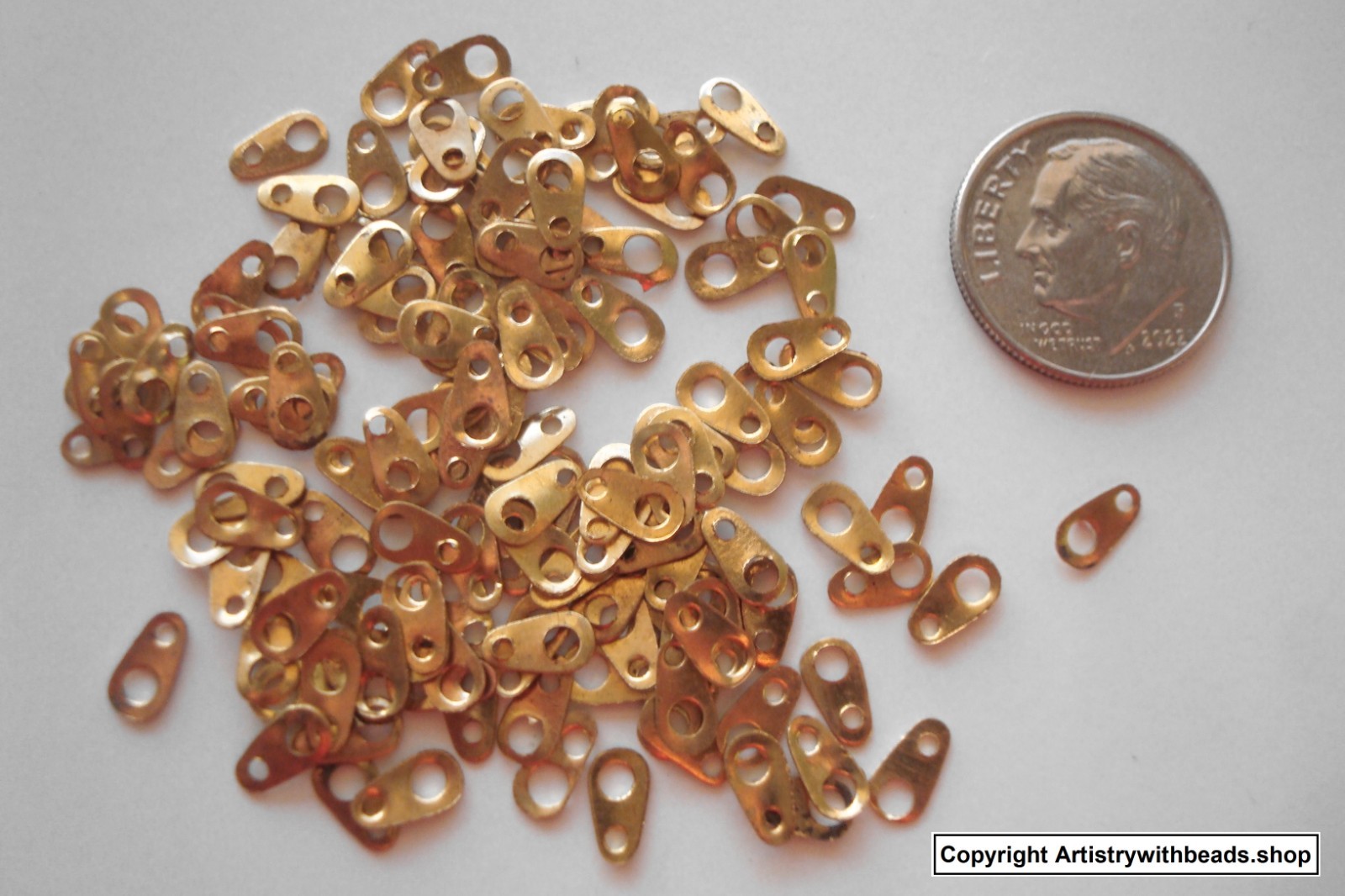 144 Raw brass chain tags, necklace clasp ends chain ends chain tabs FPC018