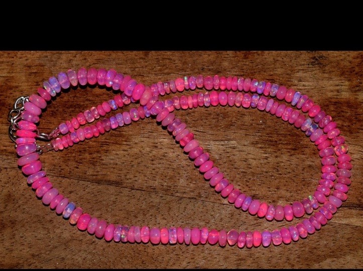 Natural Ethiopian Opal Wello Fire 3-5MM Opal Gemstone Beads Necklace