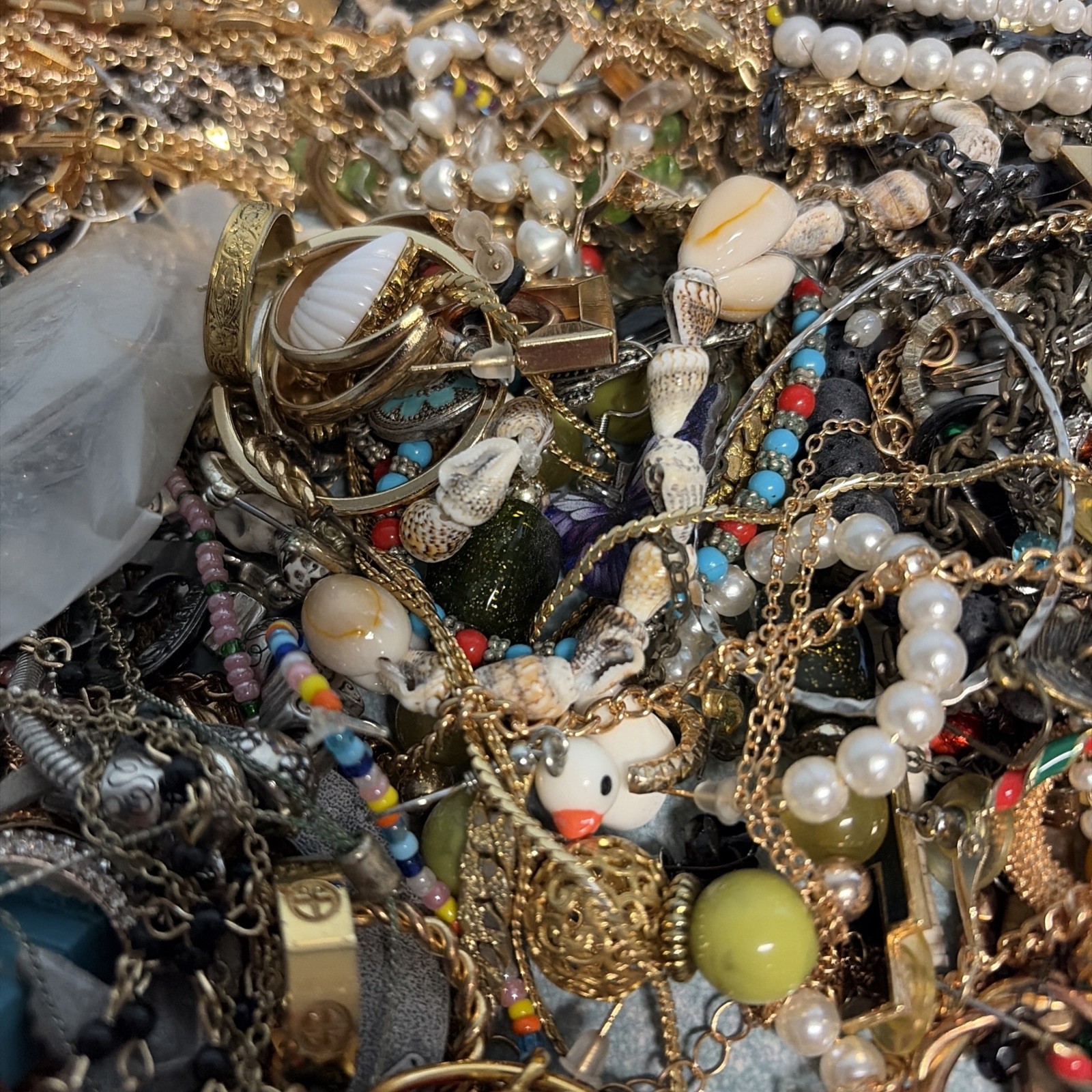 18 LB lot of vintage to now costume jewelry for parts & repair & Other Items