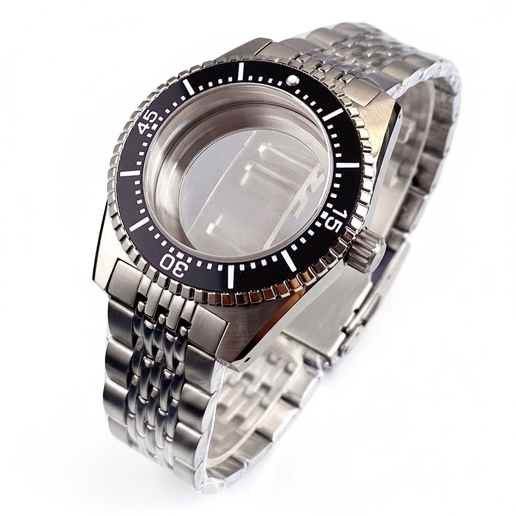 20ATM Steel 40mm Sapphire Watch Case Aluminium Bezel Fit NH35 ETA2824 Movement