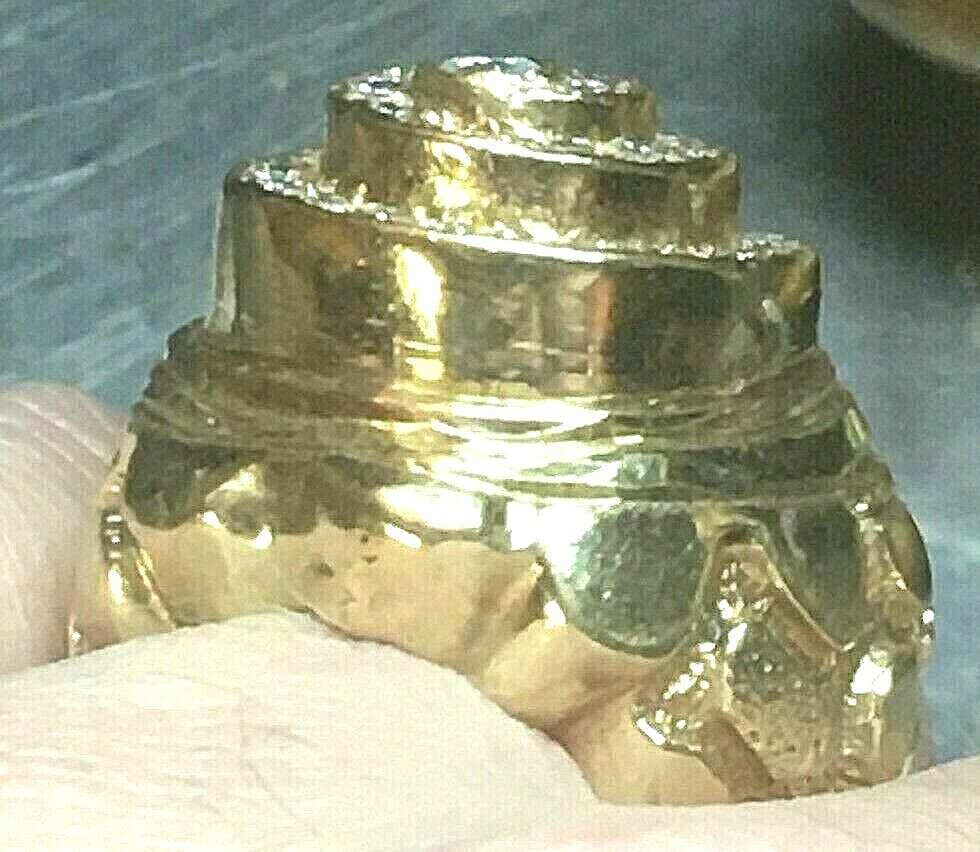 1oK Gold, HUGE HEAVY Hip Hop NUGGET BLING Ring, Kentucky Cluster, Weighs 39.2gms