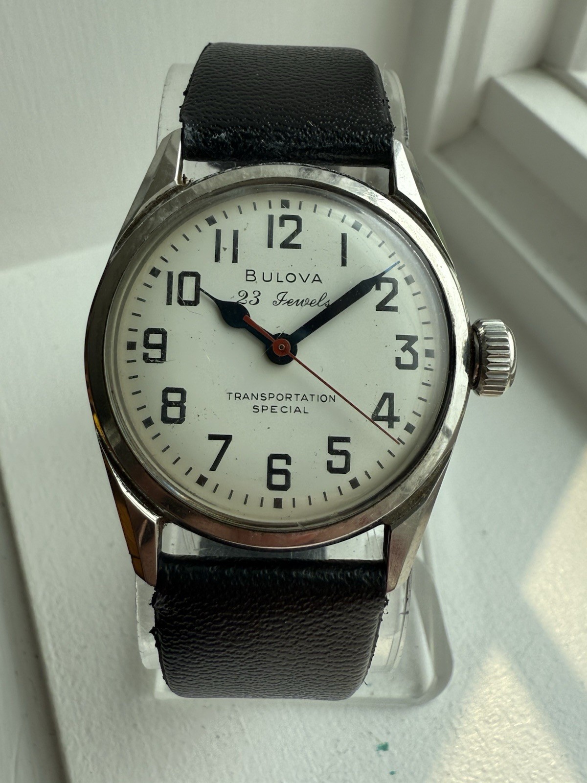 Vintage Bulova Transportation Special 23 Jewel Manual Wind Runs Hacking