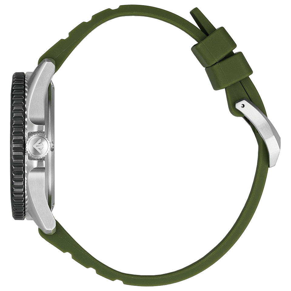 CITIZEN PROMASTER MARINE BN0265-00A Eco-Drive White Dial Green Band Watch 40.6mm