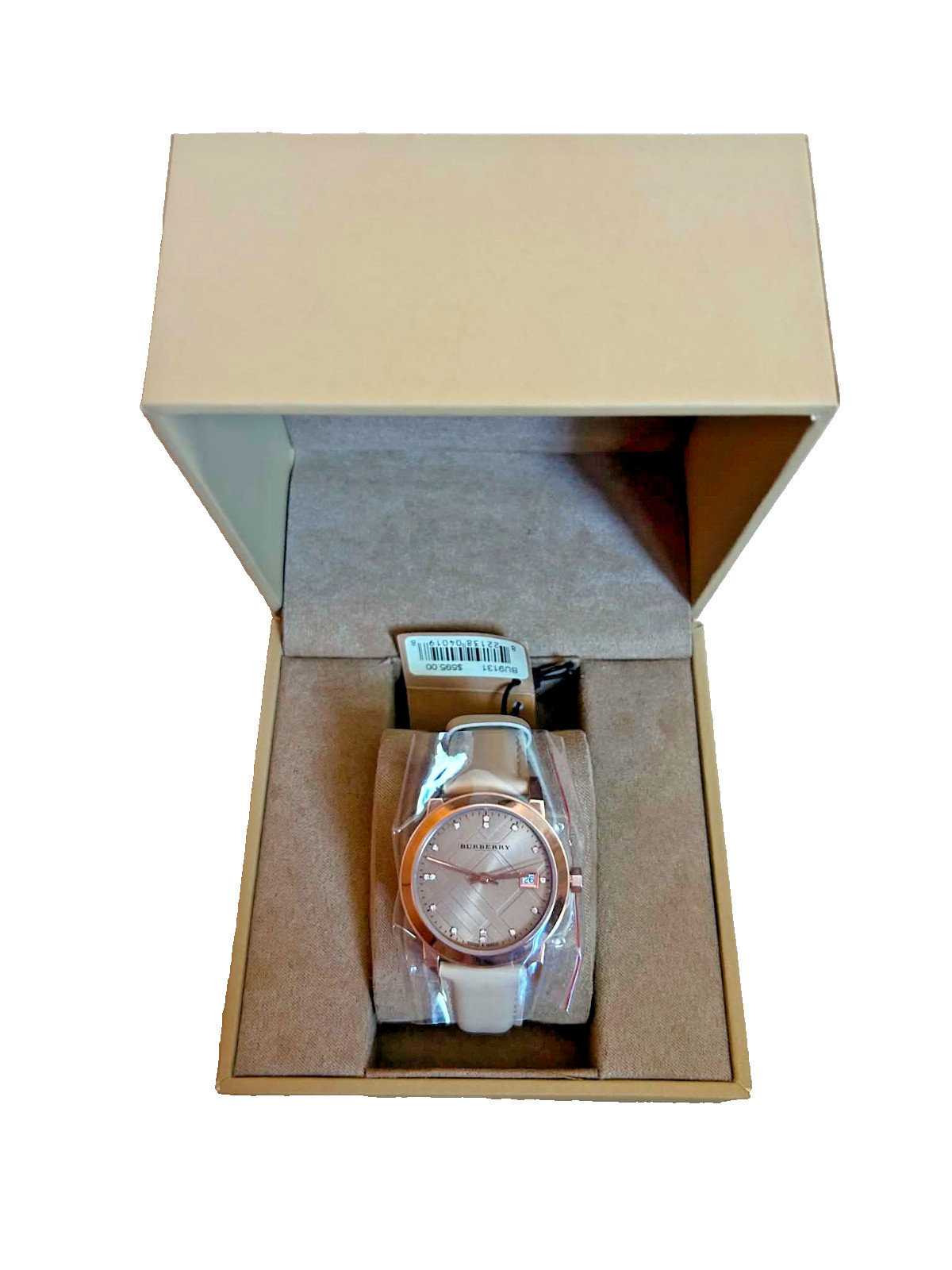 Burberry BU9131 Ladies Watch – Rose Gold – Beige Leather – Brand New – Boxed