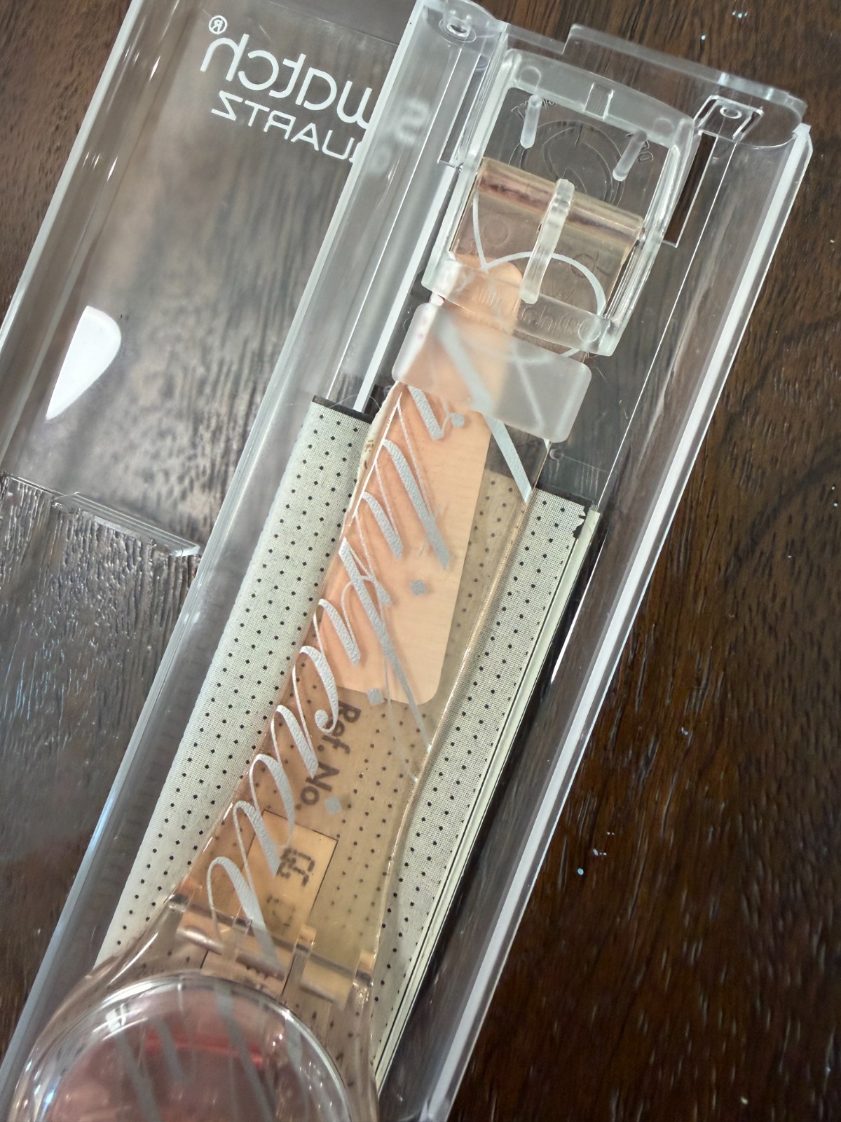 1997 Swatch Sweetened GR132 Transparent Skeleton Dial 34mm NOS Boxed Running