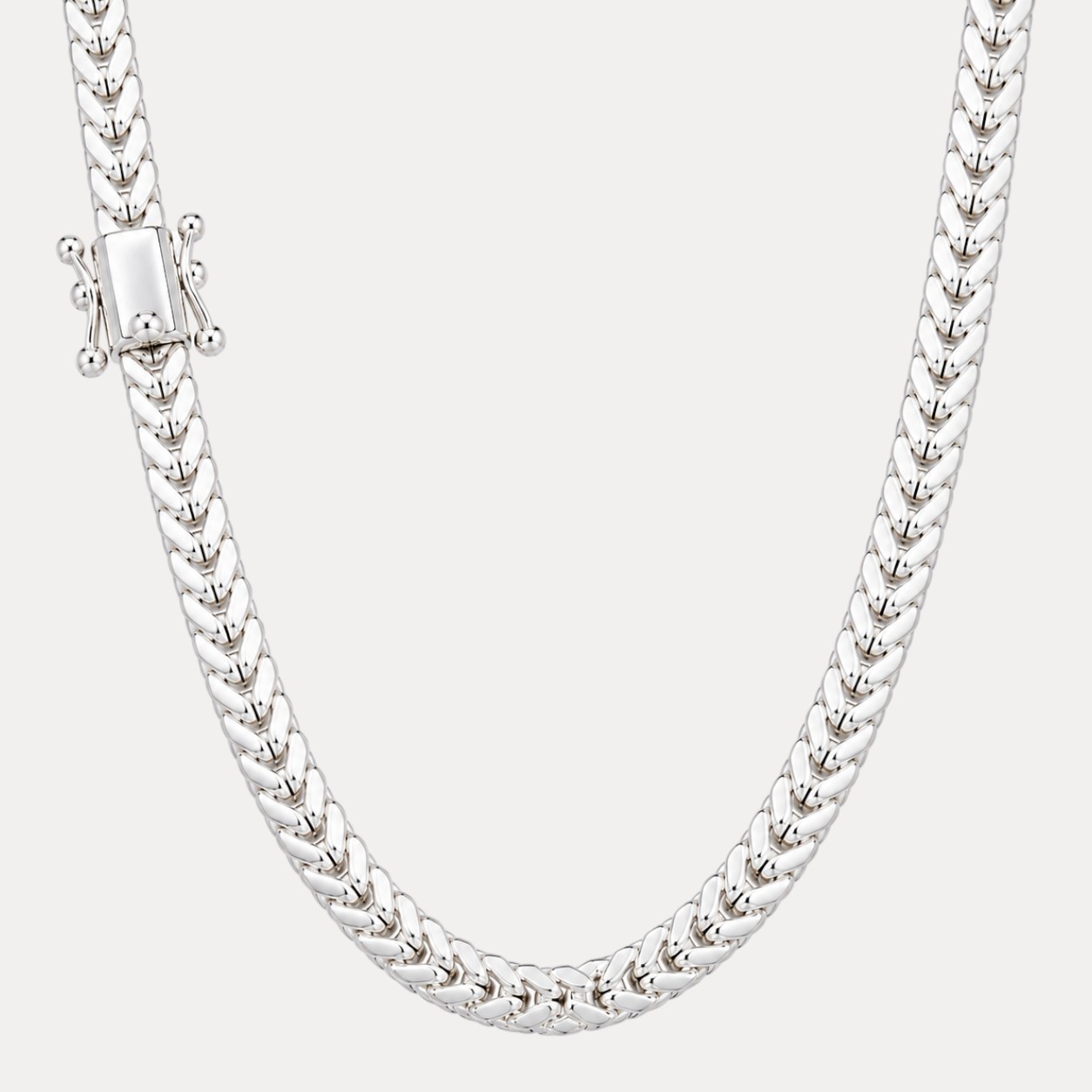 8mm Box Franco Chain Necklace – Solid 925 Sterling Silver Or Oxidized Rhodium