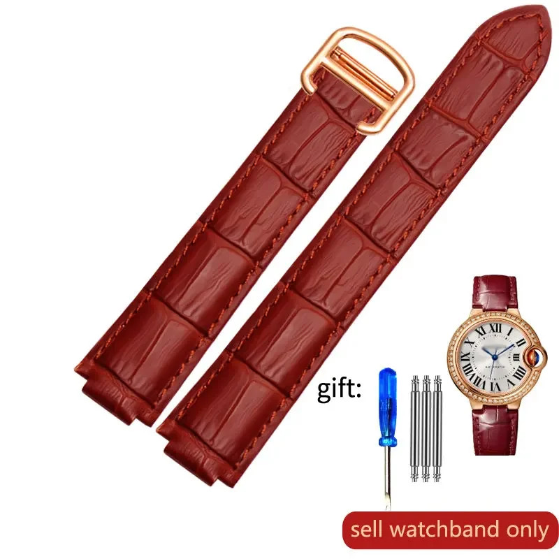 Genuine Leather Strap for Cartier Blue Balloon Men Women Vintage Soft