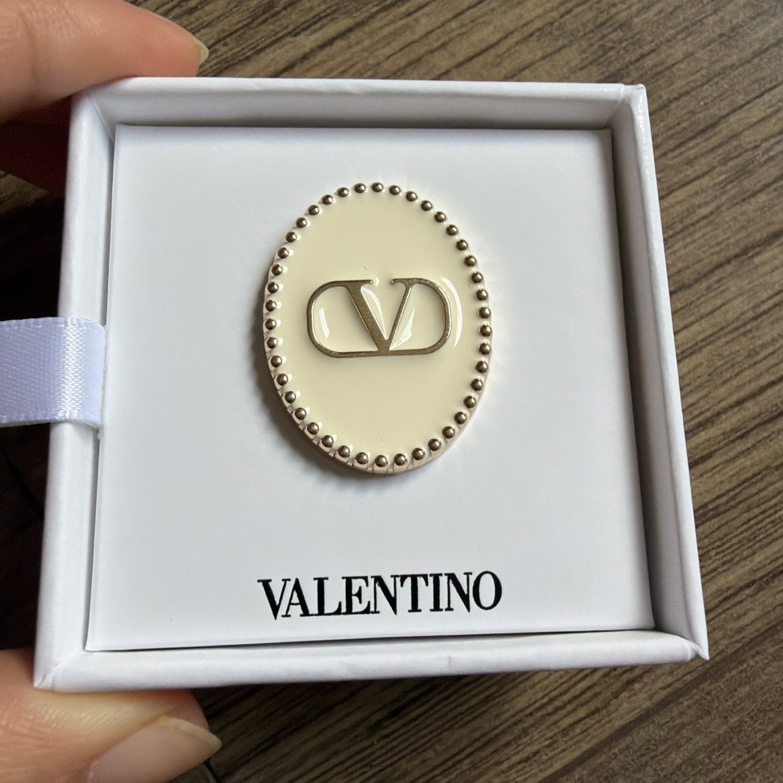 New in Box Valentino Logo Pin/ Gift With Purchase From Valentino Beauty