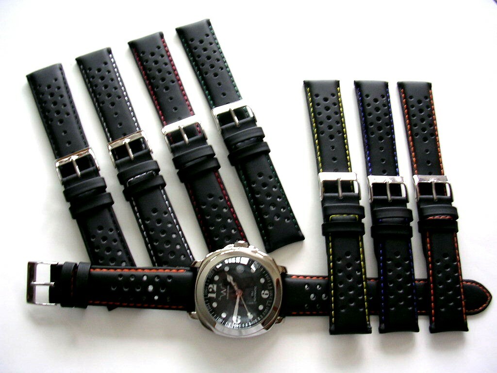 Silicon GT Rally Sport perforated Dive watchband strap water-resistant IW SUISSE