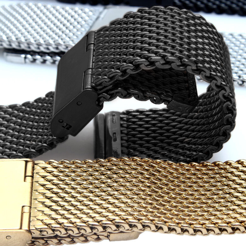 Mesh Stainless Steel Watch Band 18mm 20mm 22mm Metal Watch Replacement Strap