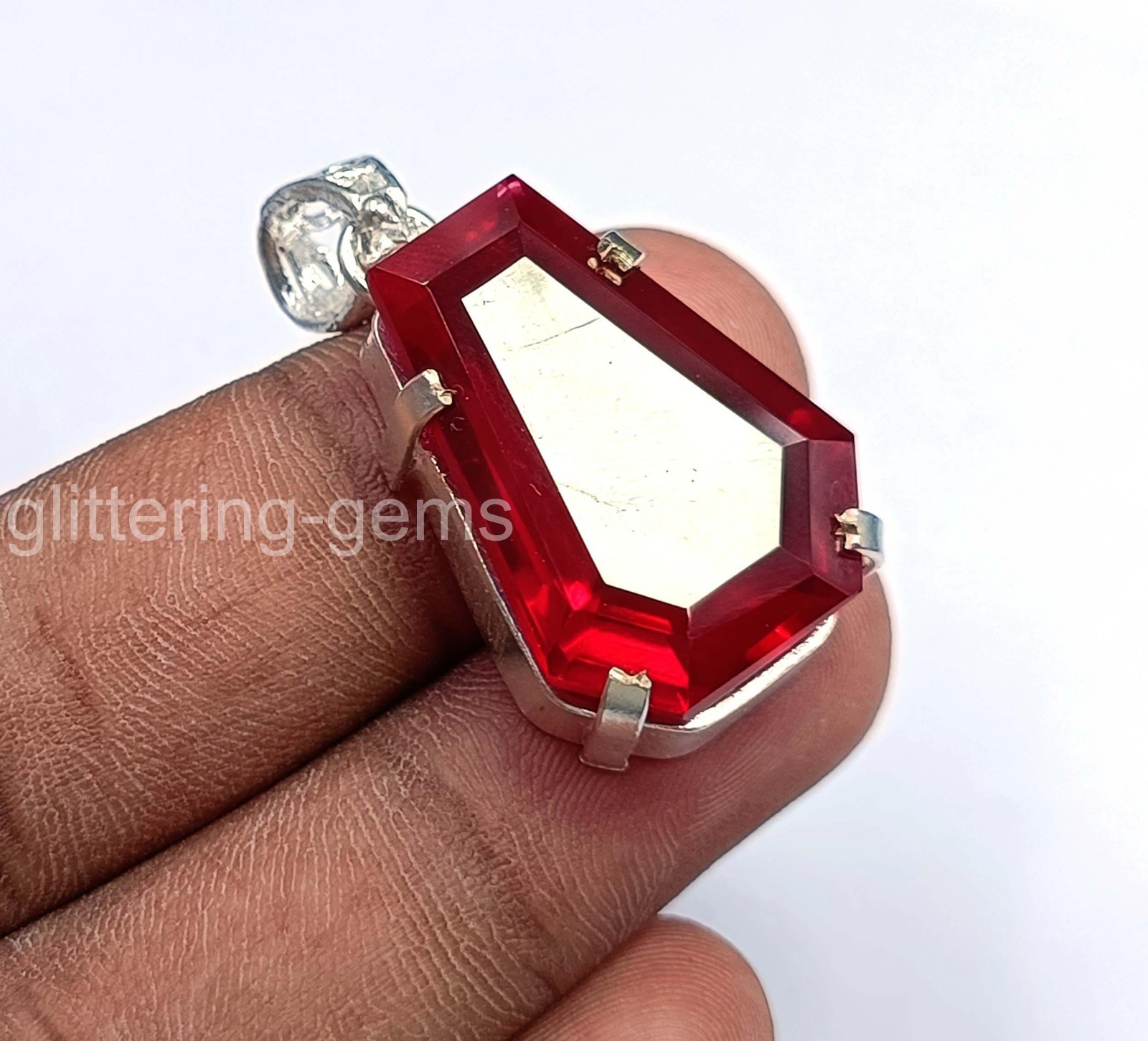 IGL Certified 45.00 Ct Natural Ruby 925 Silver Pendant Loose Gemstone 5JOU