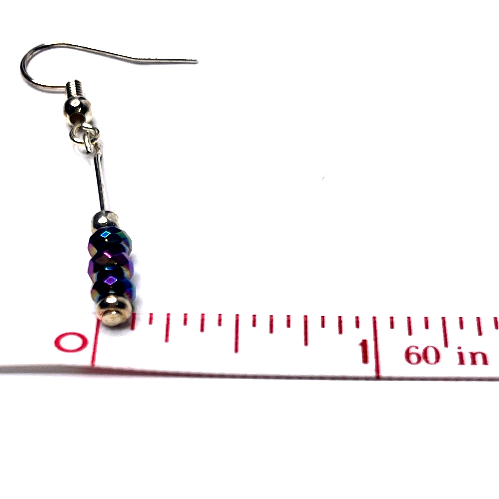Earrings: 1.75in Hand Beaded Multicolor Glass & Gold Plated Bead Dangle/Drop