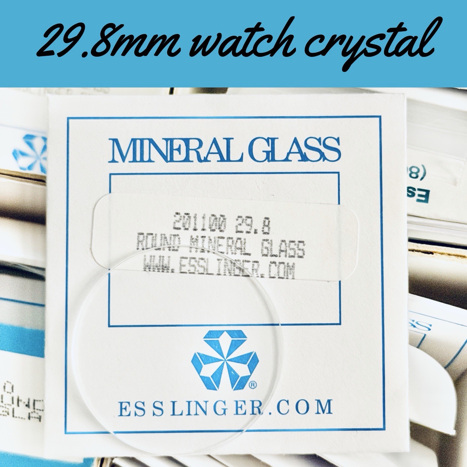 New 29.8 mm x 1 mm Watch Crystal – Flat Round Mineral Glass