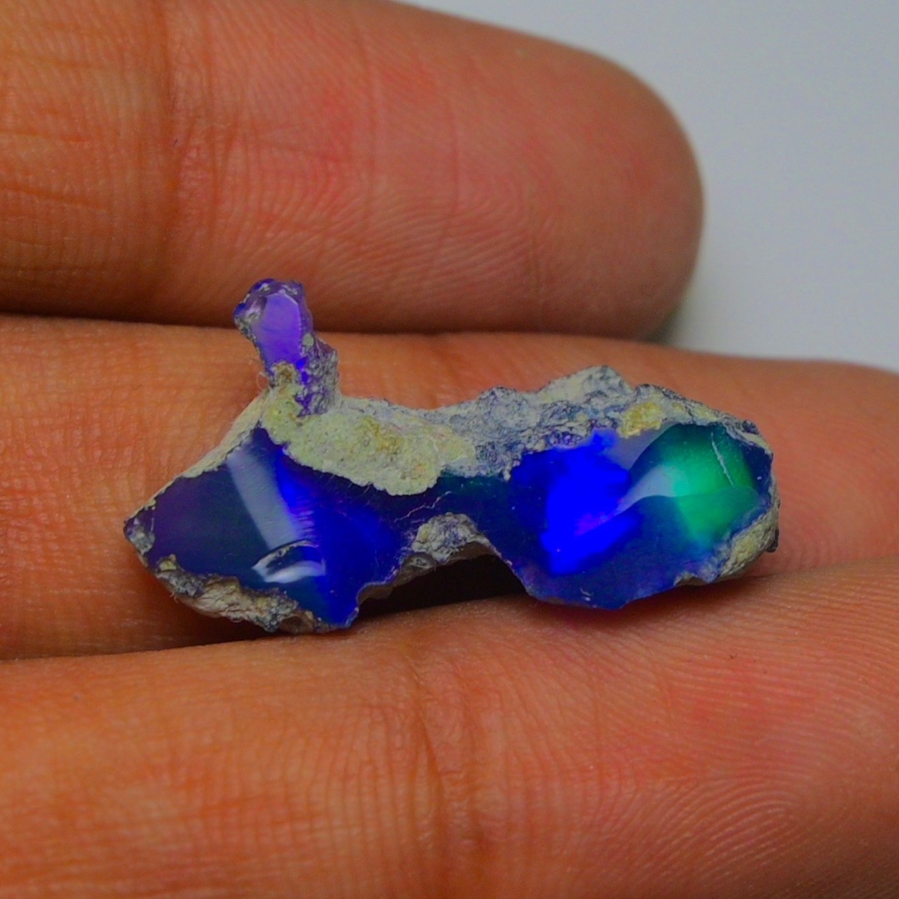 Blue Ethiopian Opal Rough 6.45 cts Smoked Black Opal Raw, Fire Opal