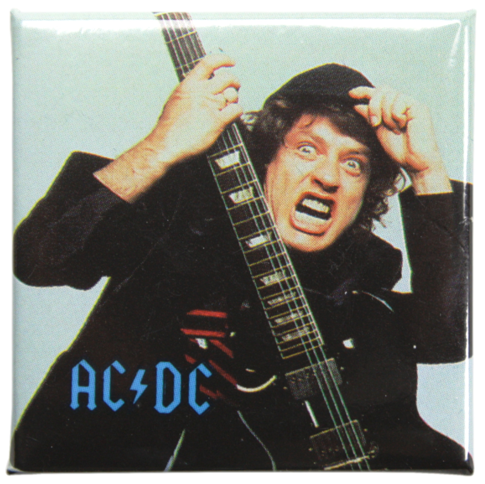 Square Button – Authentic VINTAGE 1990s AC/DC Heavy Metal Band Angus Young #4316