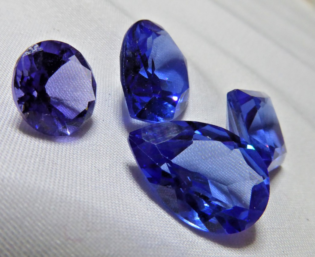 4 HUGE LAB CREATED TANZANITES