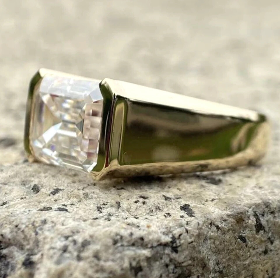 RARE 10.40 Ct Certified Off White Treated Diamond Solitaire Ring In 925 Silver