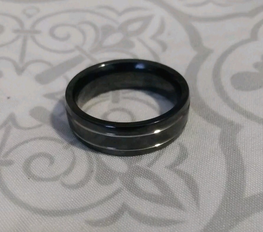 Triton Titanium Ring – Black Double Striped