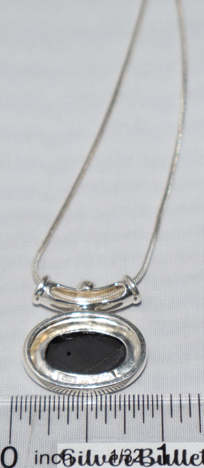 Vintage Sterling Silver Blue Lab Opal Mosaic Serpentine Chain Pendant Necklace