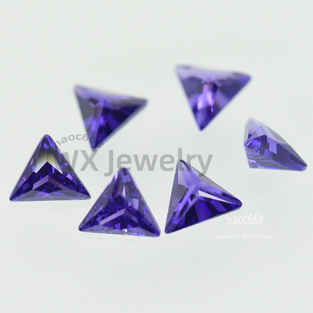 3x3mm-10x10mm Triangle Loose 5A Cubic zirconia Multicoloured Synthetic Gemstone