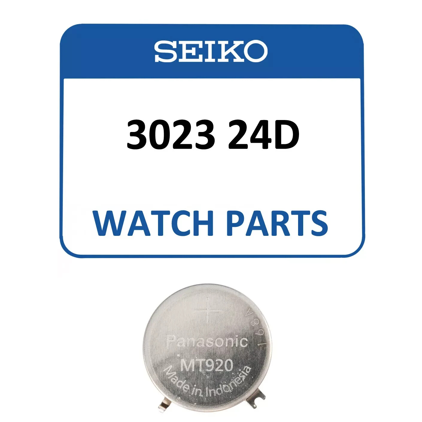 Genuine Seiko Kinetic V195 Watch Capacitor 3023 24D Rechargeable Battery