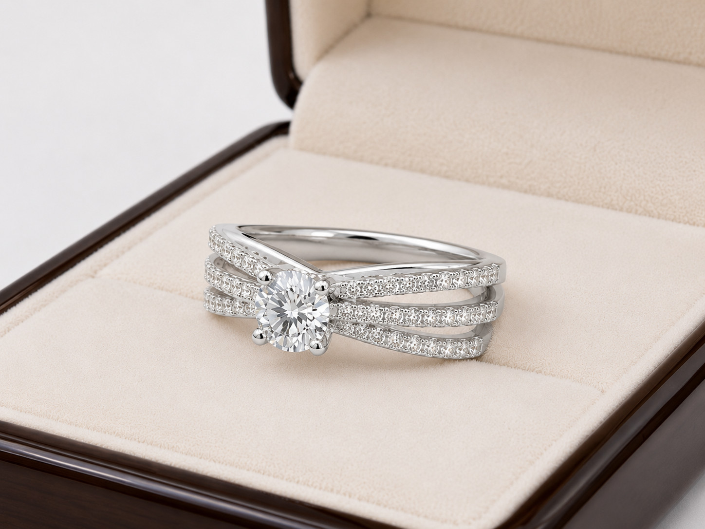 1.60 Ct Round Cut Natural Diamond Wedding Ring 14K White Gold Size 8