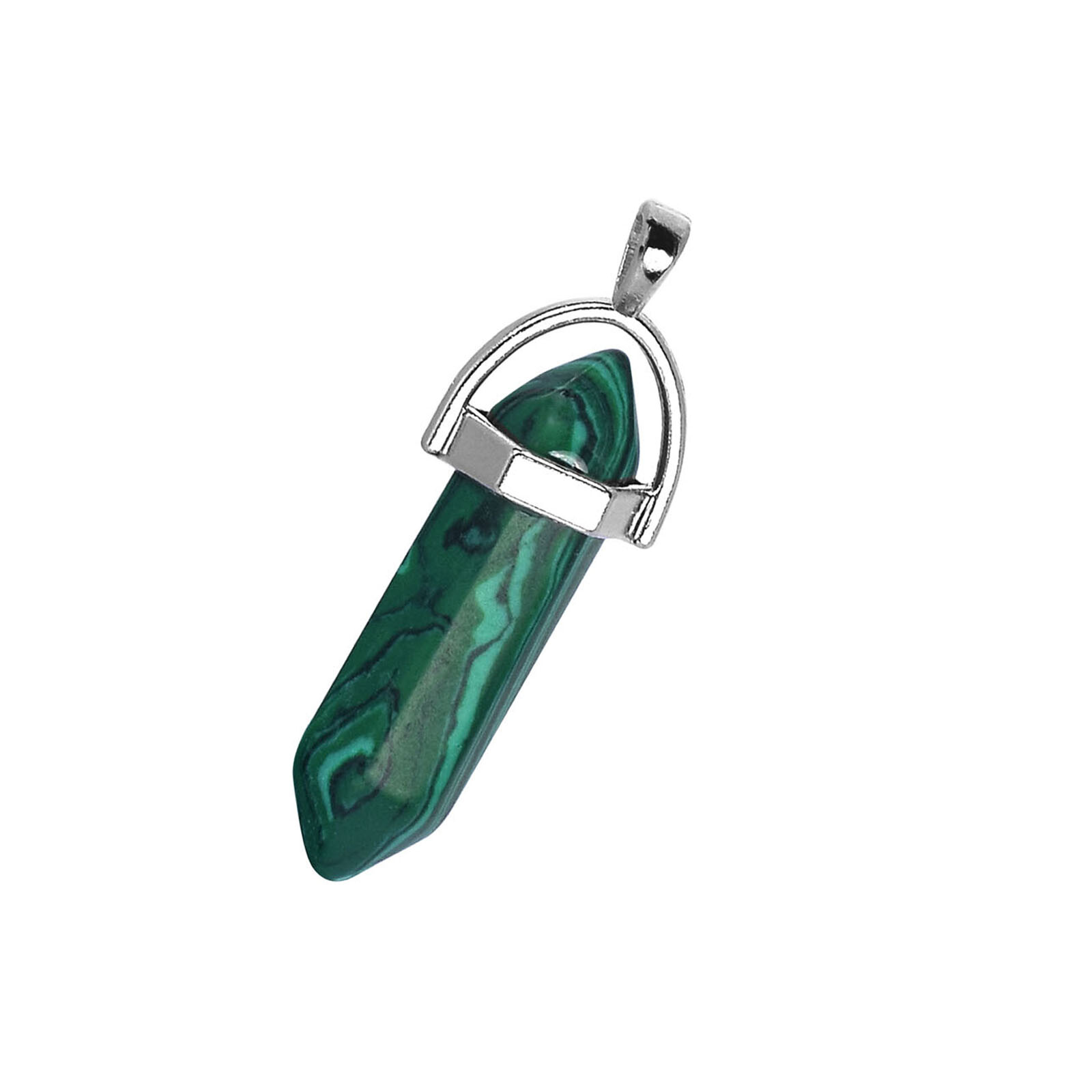 2PCS Hexagonal Stone Pendant Chakra Healing Crystal Pendant Necklace DIY Jewelry