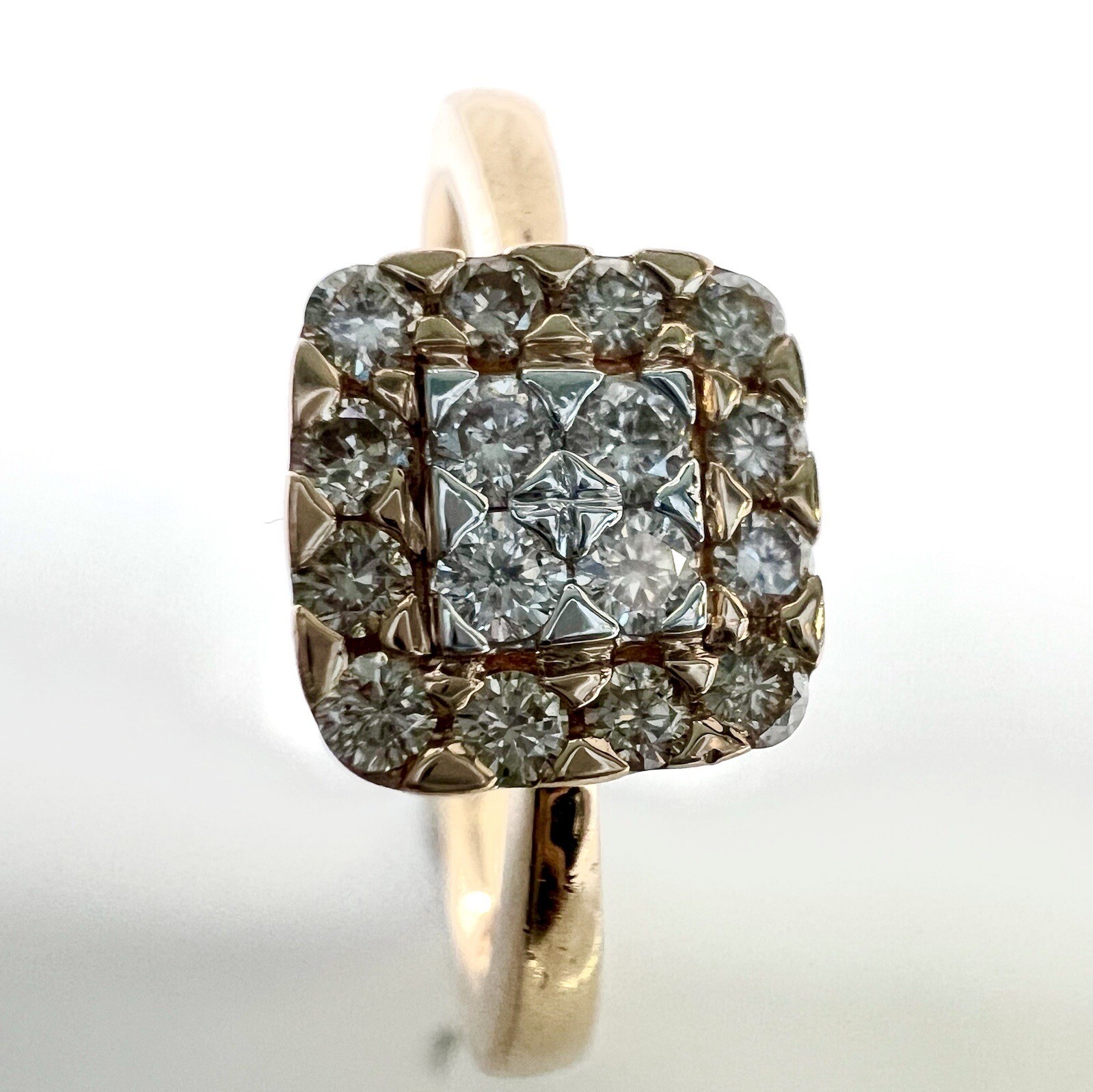 Ring 585 gold rose gold 0.26 ct. diamonds size 56.5/18mm 3.4g like new