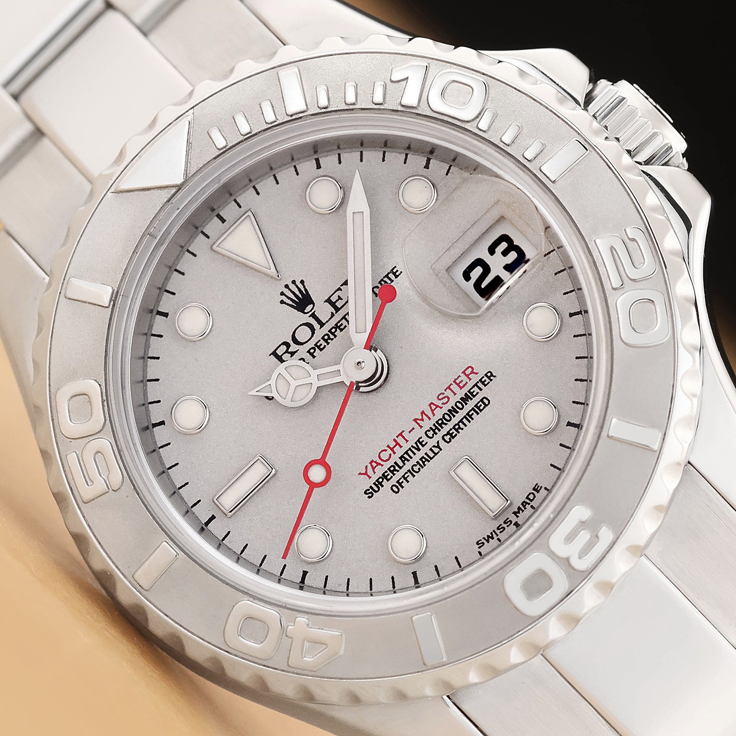 2007 CARD ROLEX LADIES YACHT-MASTER 169622 29MM PLATINUM STEEL WATCH