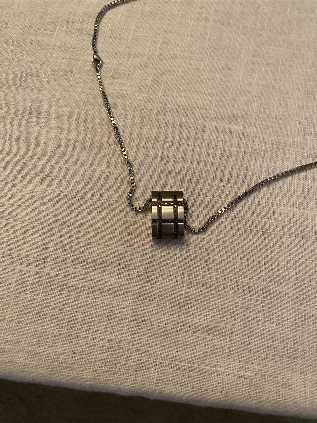 Dolan Bullock Ember Collection Silver Black Diamond Pendant w/ 24″ Chain