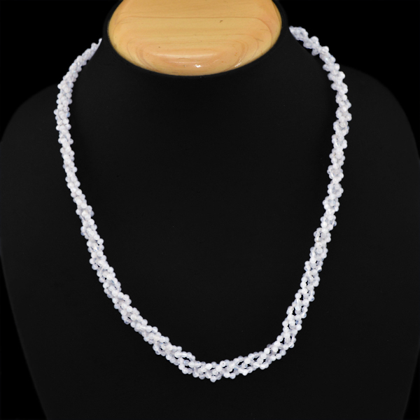 TREMENDOUS SUPERB 97.00 CTS NATURAL BLUE FLASH MOONSTONE BEADS NECKLACE (DG)